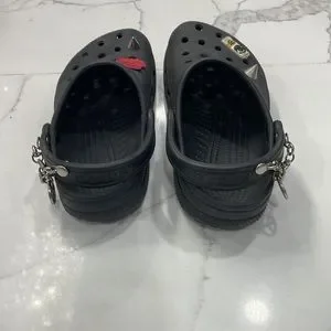 Crocs black with peace chime and lock men’s 6 women 8 CROCS | Shoes | Crocs Black With Peace Chime And Lock Mens 6  main image 2